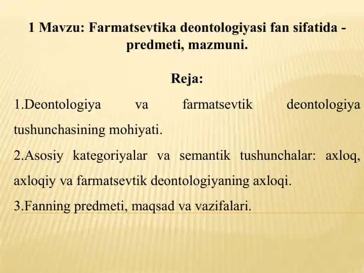 Farmatsevtika Deontologiyasi
