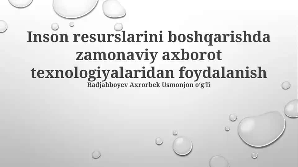 Zamonaviy axborot texnologiyalari