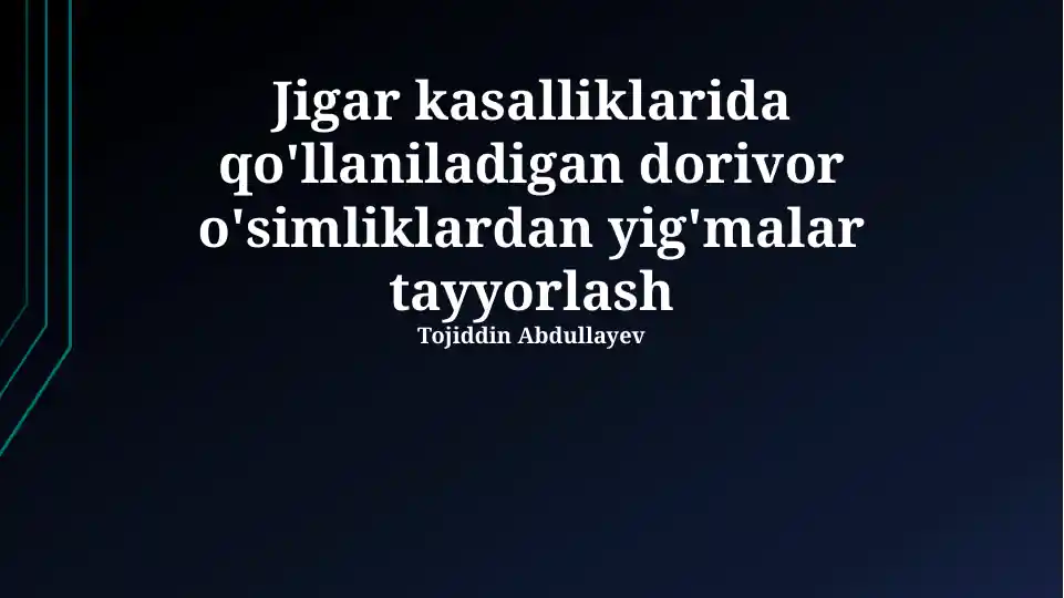O'simlik dorilari tayyorlash