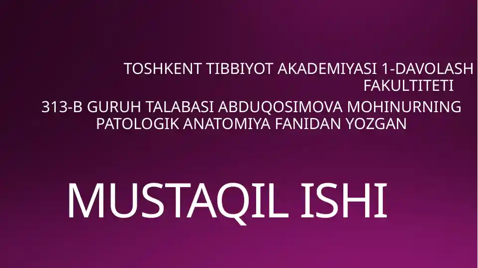 Infeksion kasalliklarni Diagnostika Usullari