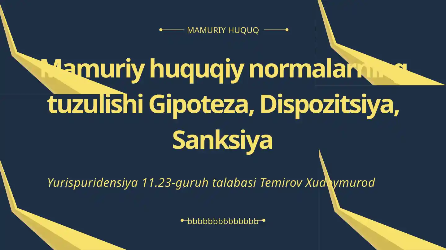 Mamuriy huquqiy normalarning tuzulishi