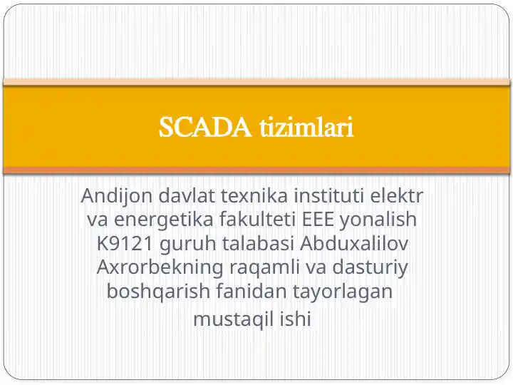 SCADA tizimlari
