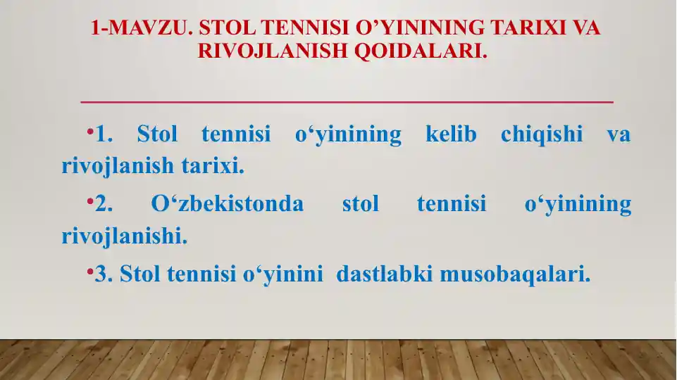 Stol Tennisi O'yini