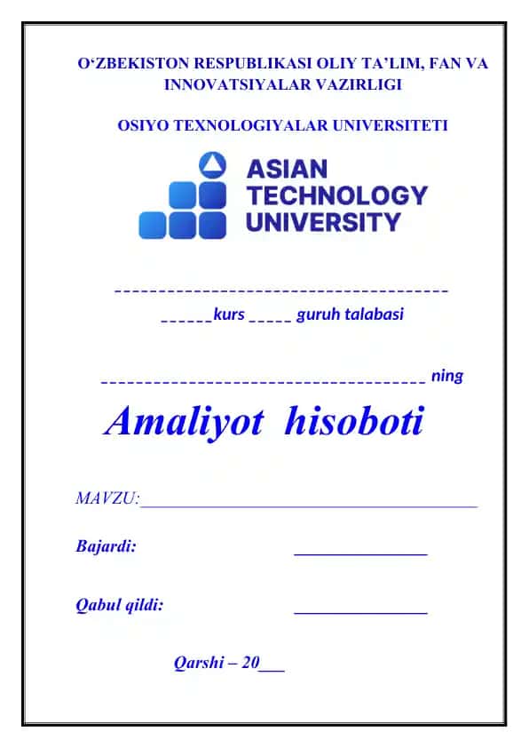 Amaliyot hisoboti