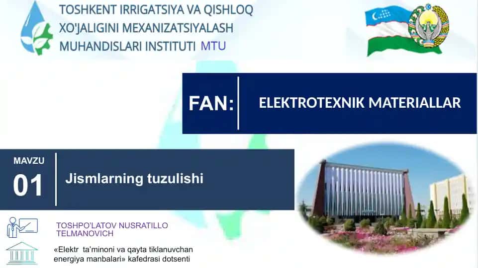Elektr ta’minoti va qayta tiklanuvchan energiya manbalari
