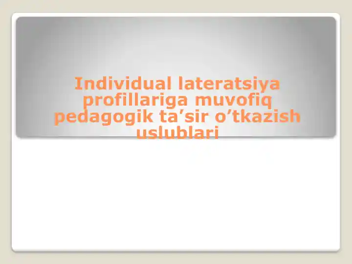 Late-ratsiya Profili