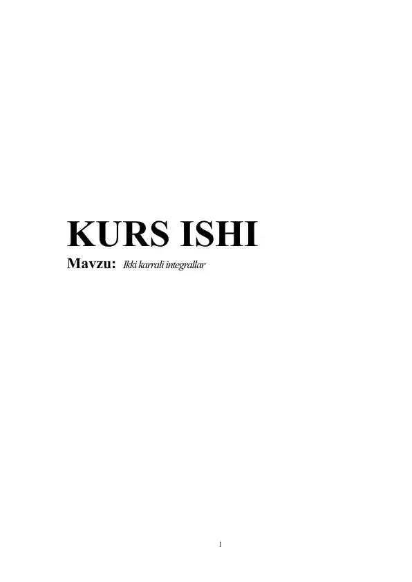 Ikki karrali integrallar