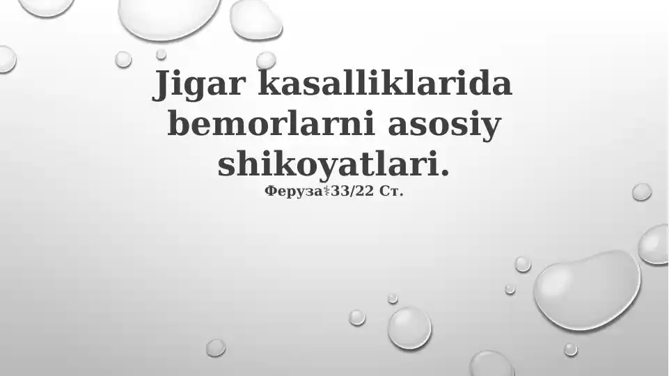 Jigar kasalliklari