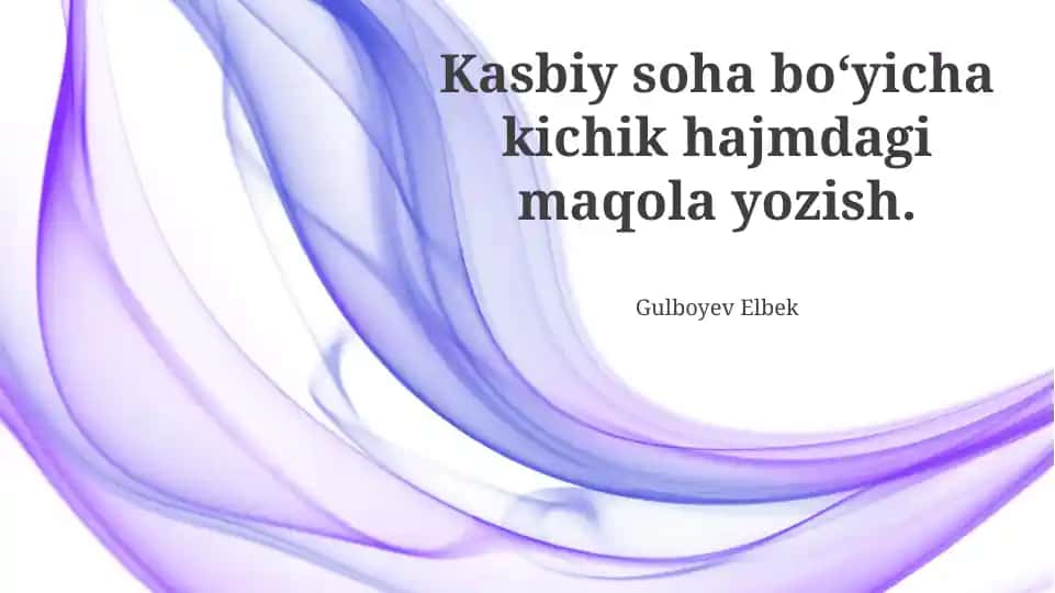 Maqola yozishni o‘rgatish