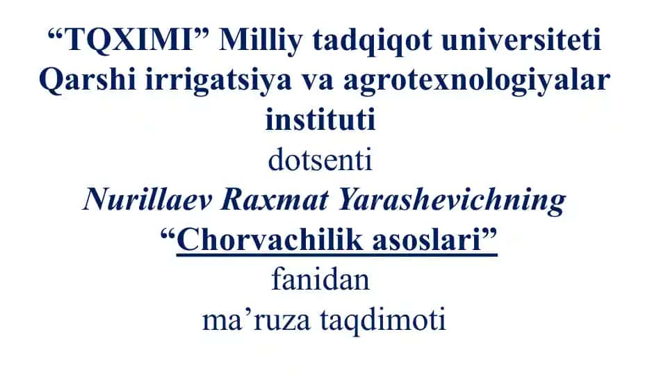 Chorvachilik mahsulotlari
