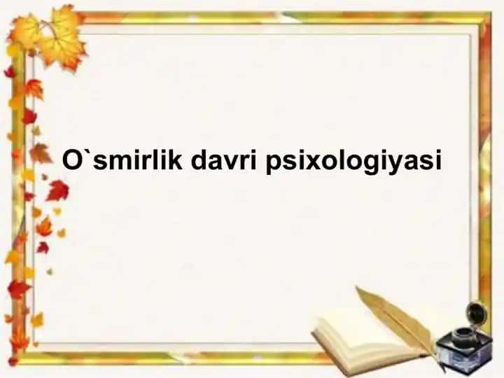 O'smirlar psixologiyasi