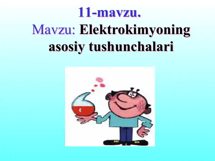 Elektrokimyoning asosiy tushunchalari