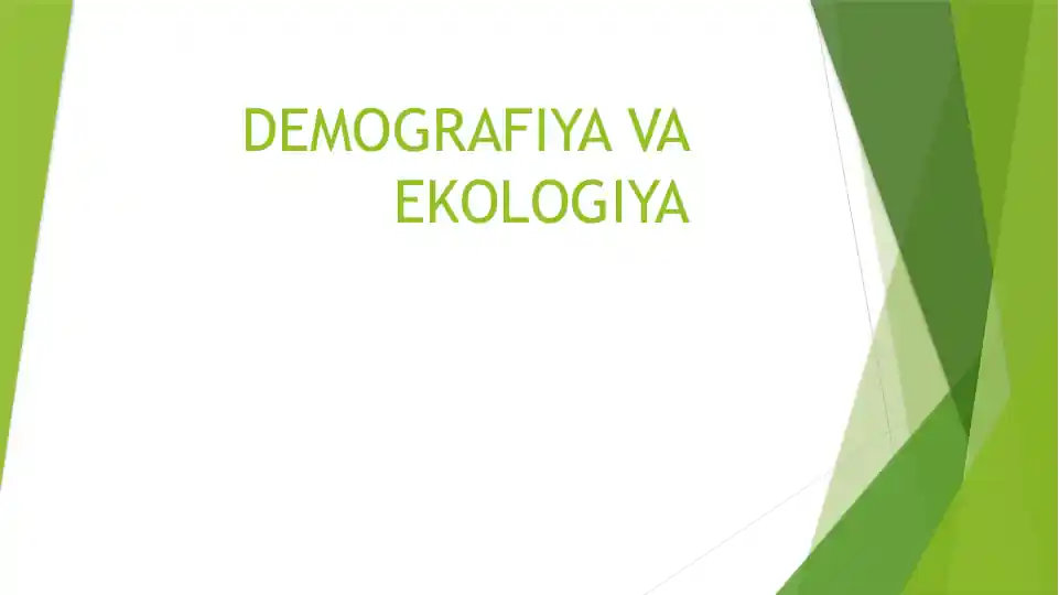 Demografiya va Ekologiya