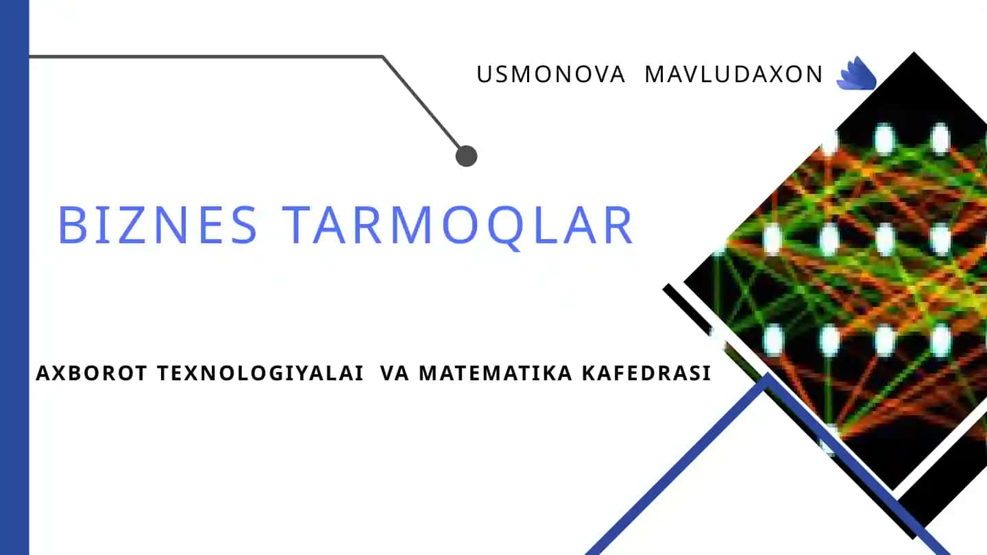 Biznes tarmoqlarining algoritmik tuzilishi