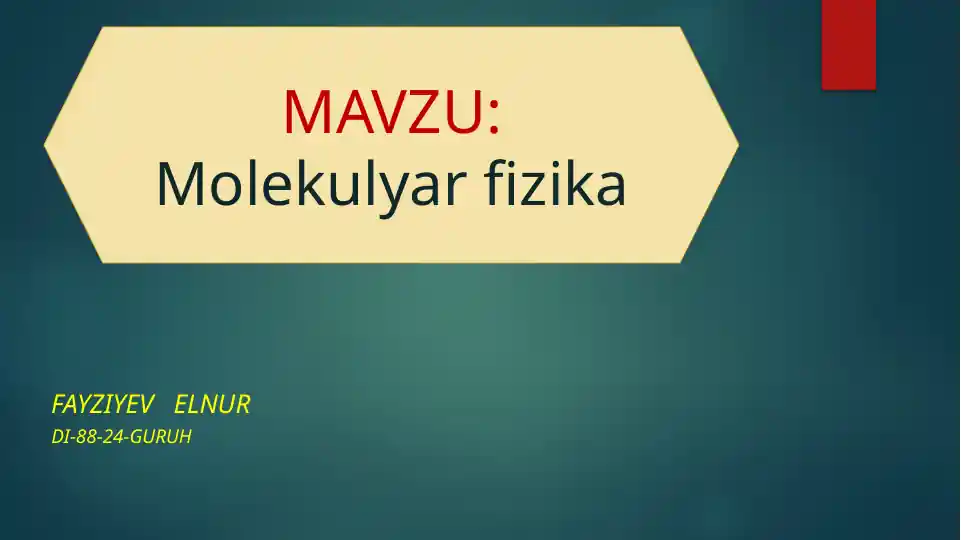 Molekulyar fizika