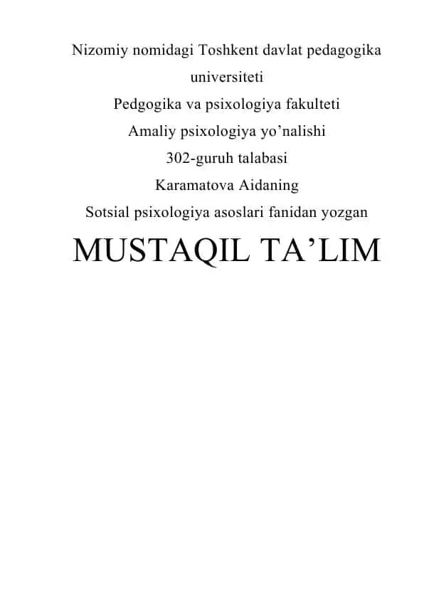 Sotsial psixologiya