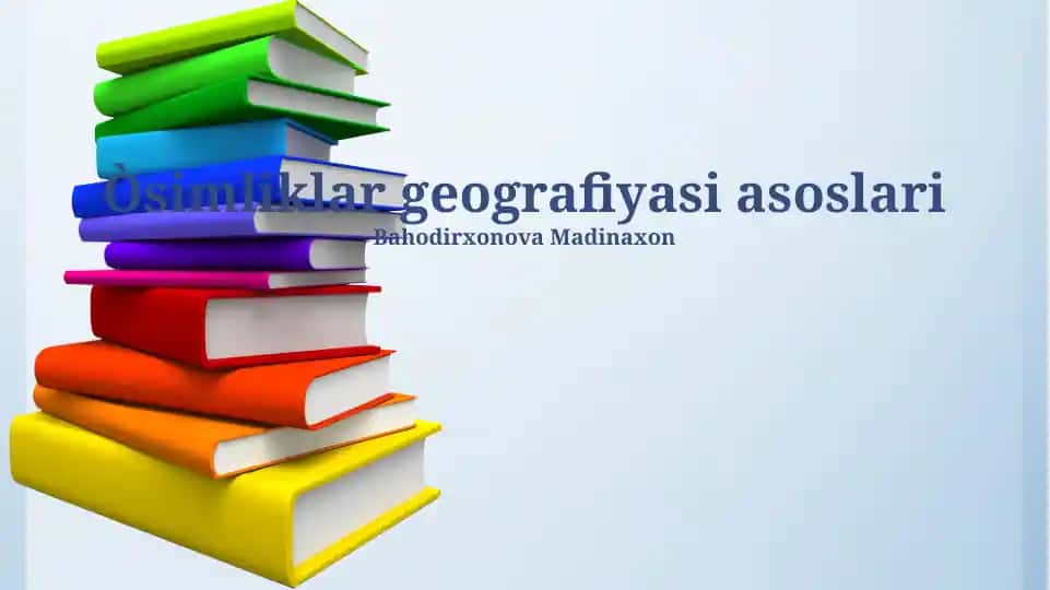 Òsimliklar geografiyasi asoslari