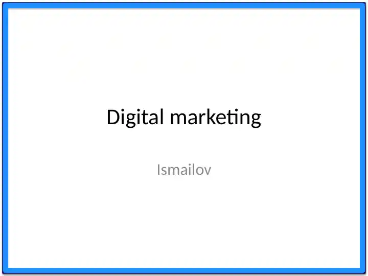 Digital marketing