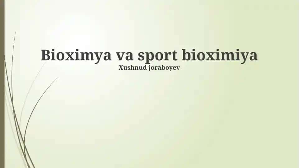 Bioximya va sport bioximiya