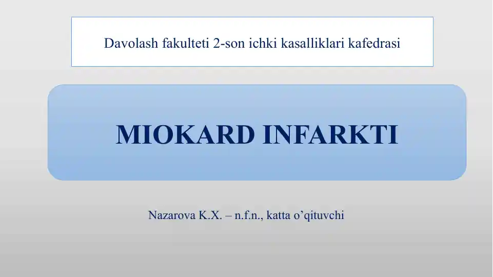 MIOKARD INFARKTI