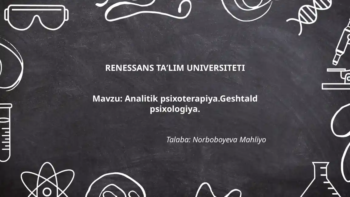 Analytic psixoterapiya. Geshtalt psixologiya