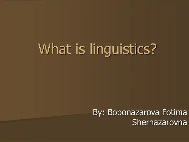 Linguistics: An Introduction