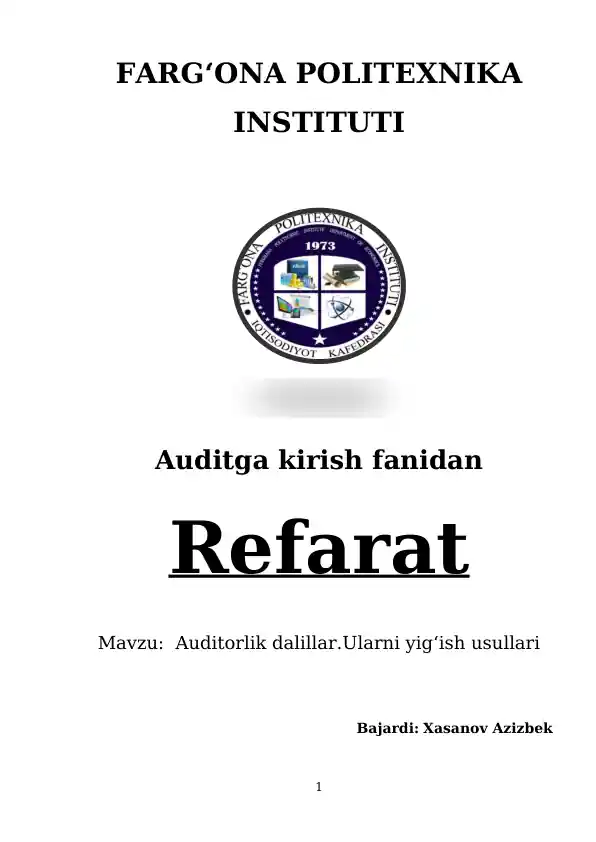 Auditorlik dalillari