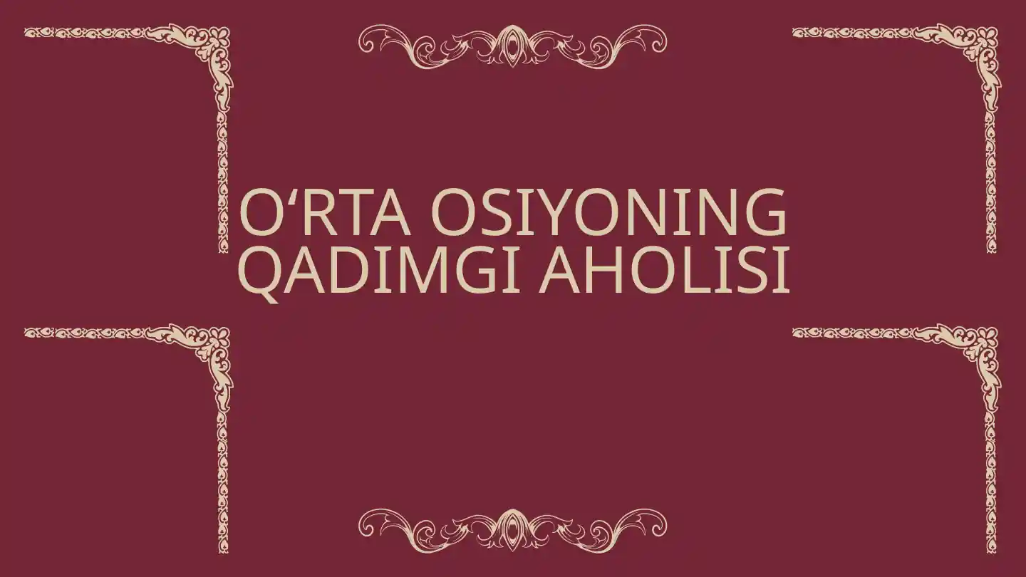 ENG QADIMGI AHOLISI