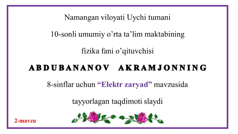 Atom tuzilishi haqida ma'lumotlar