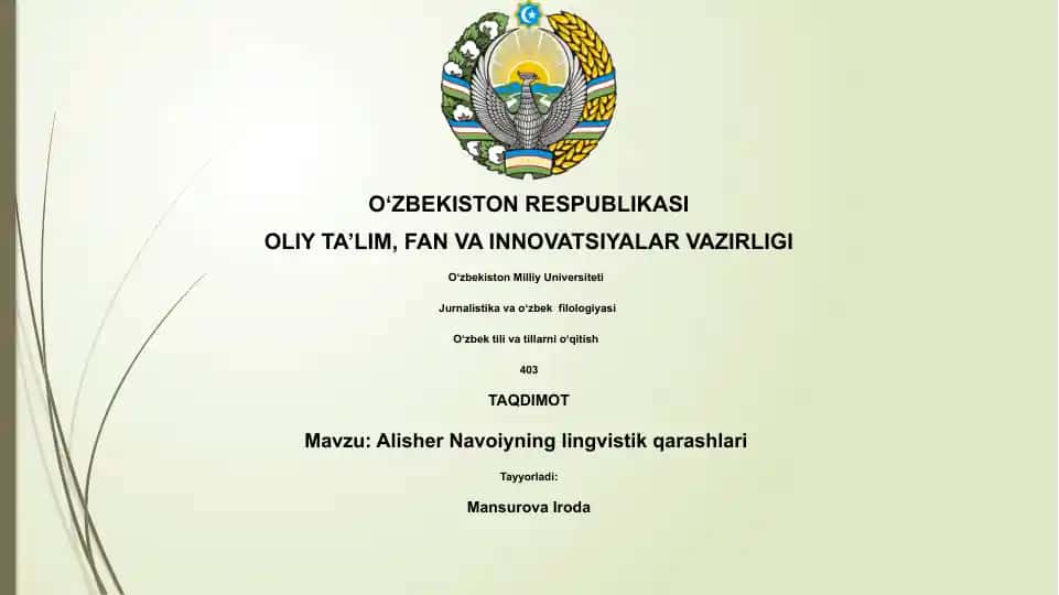 Alisher Navoiyning lingvistik qarashlari