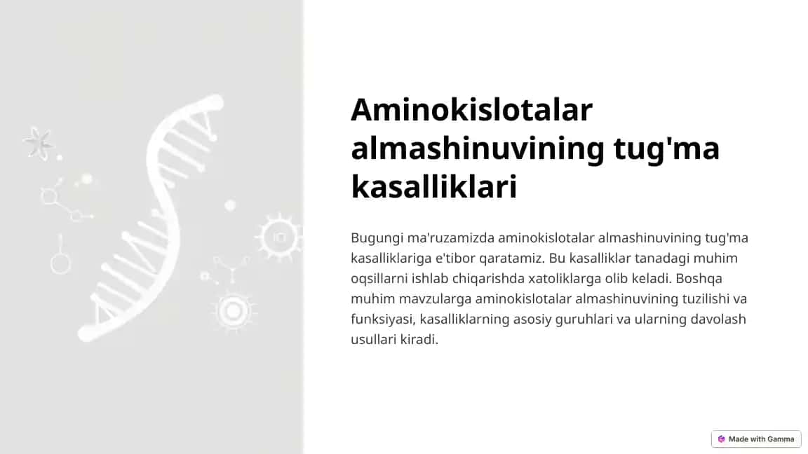 Aminokislotalar almashinuvining tug'ma kasalliklari