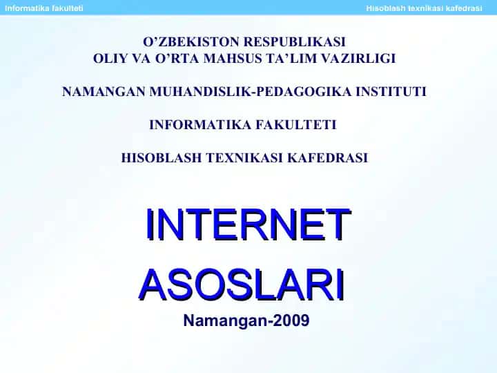 INTERNET ASOSLARI