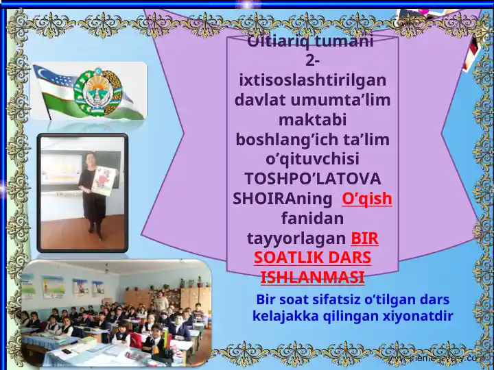 BIR SOATLIK DARS ISHLANMASI