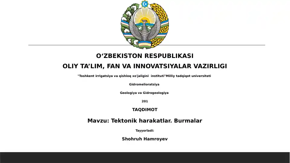 Tektonik harakatlar. Burmalar