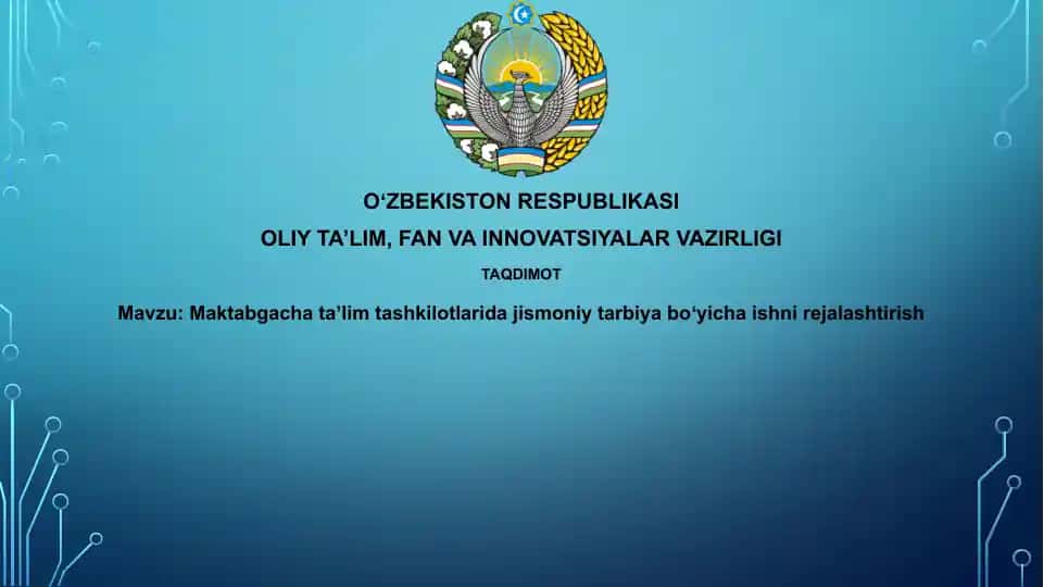 Maktabgacha taʼlim tashkilotlarida jismoniy tarbiya boʻyicha ishni rejalashtirish