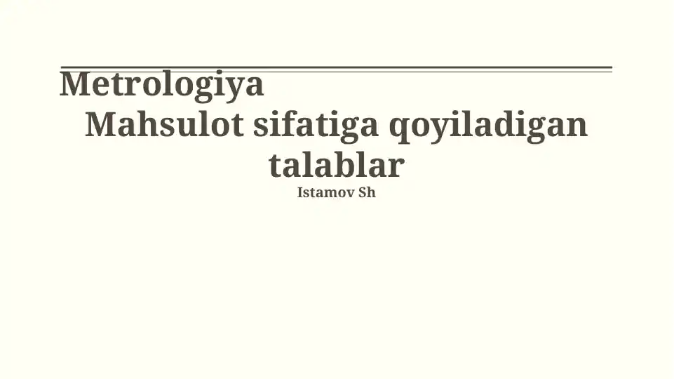Metrologiya