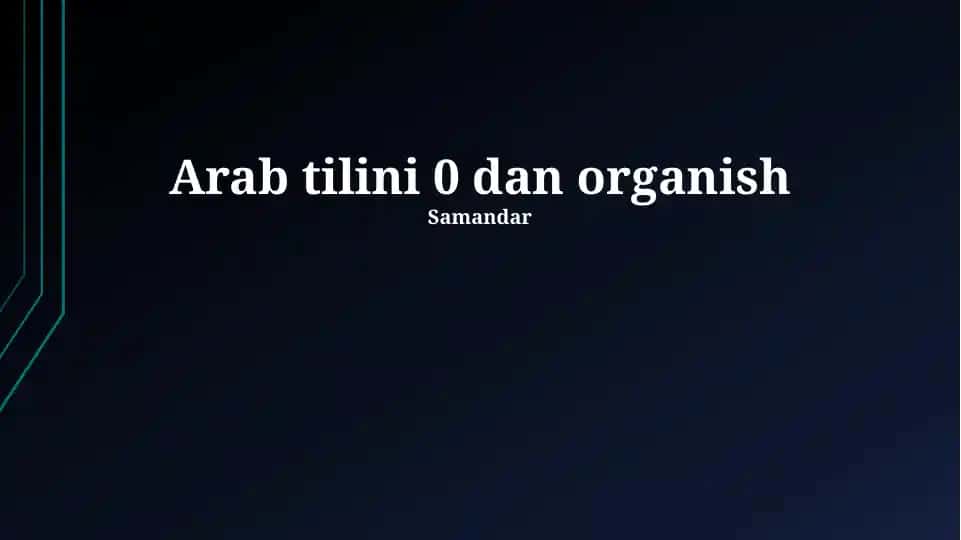 Arab tilini 0 dan organish