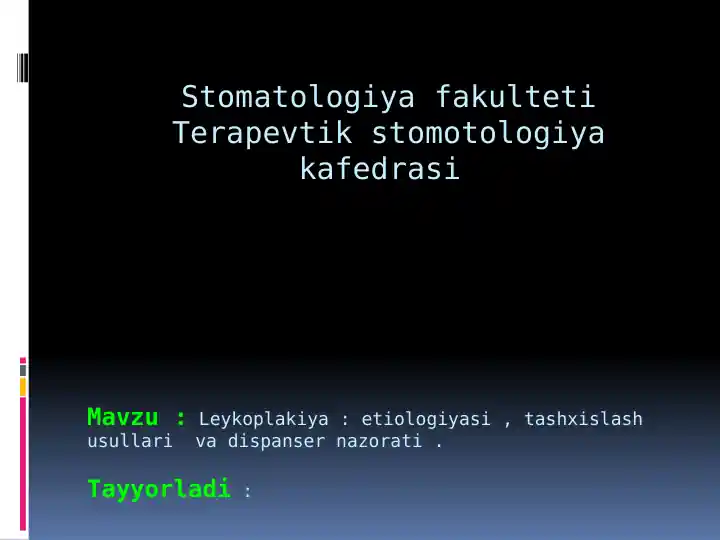 Leykoplakiya