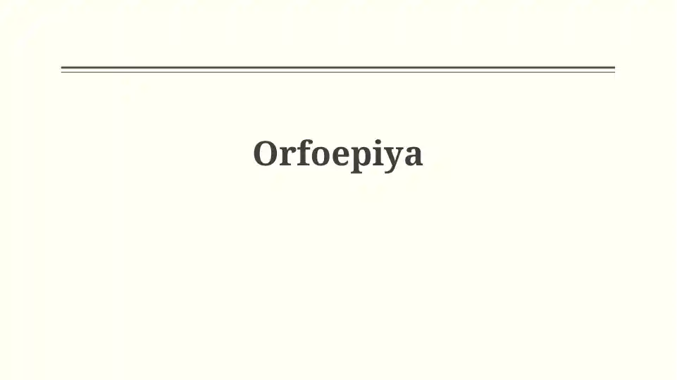 Orfoepiya
