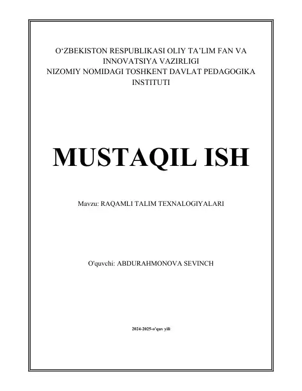Raqamli ta'lim platformalari