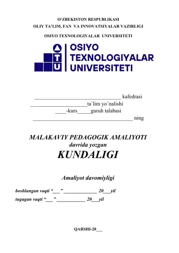 MALAKAVIY PEDAGOGIK AMALIYOTI