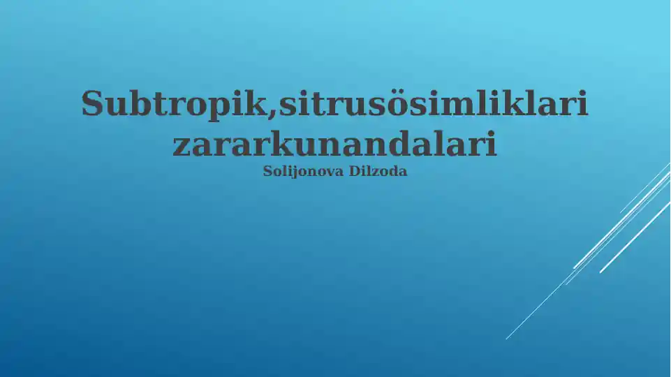 Sitrus Zararkunandalari: Aniqlash va Biologiyasi