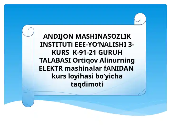 Asinxron motorlar ta'limi