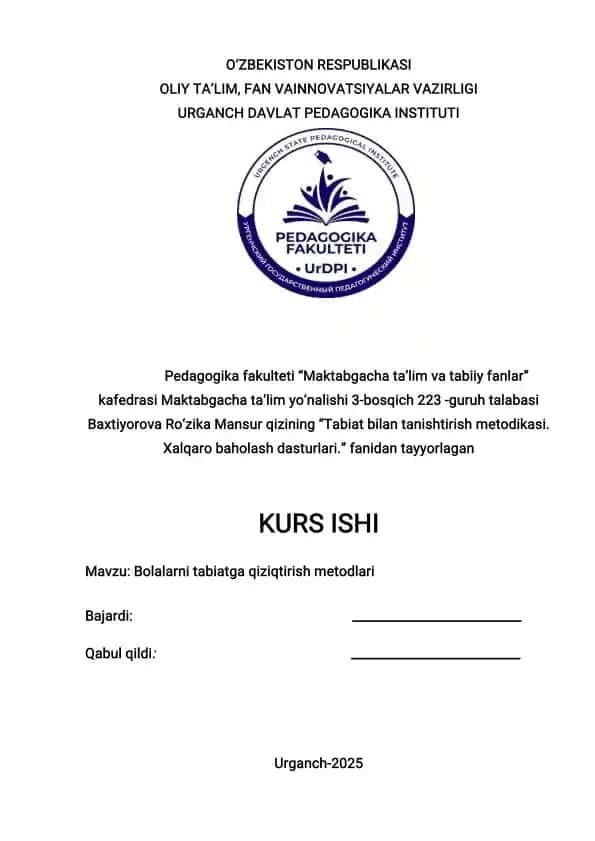 Tabiat bilan tanishtirish metodikasi