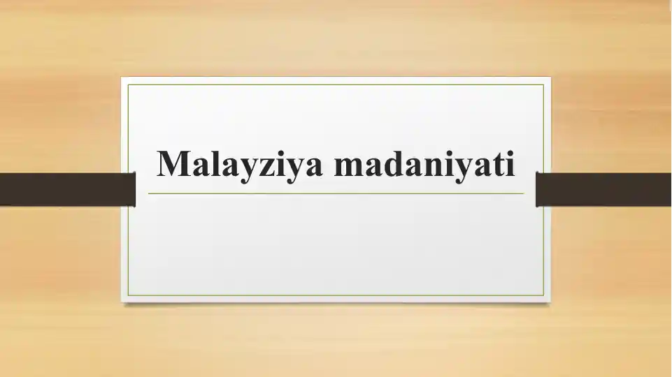 Malayziya madaniyati taqdimoti