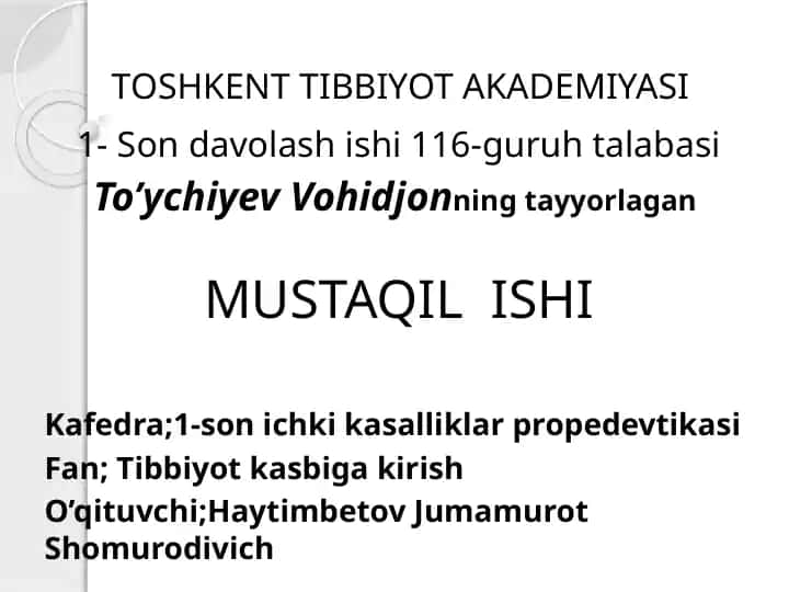 Sun’iy Nafas Berish va Yurak Masaji