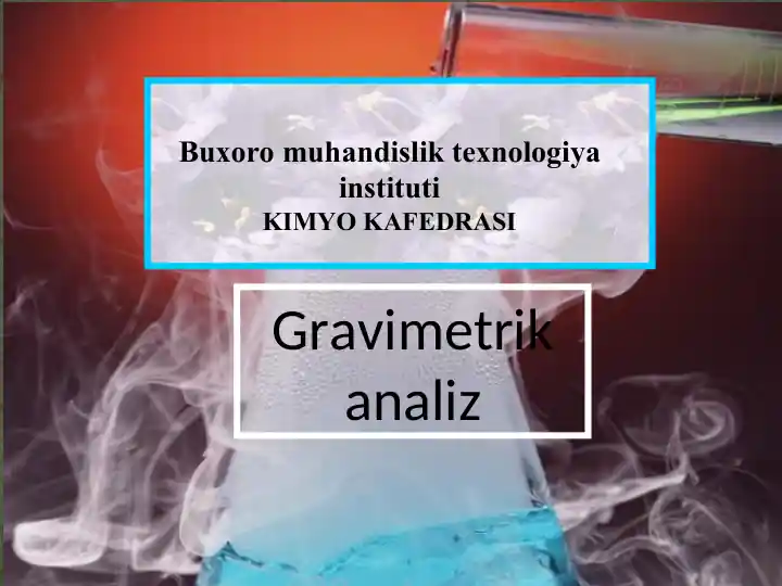 Gravimetrik analiz
