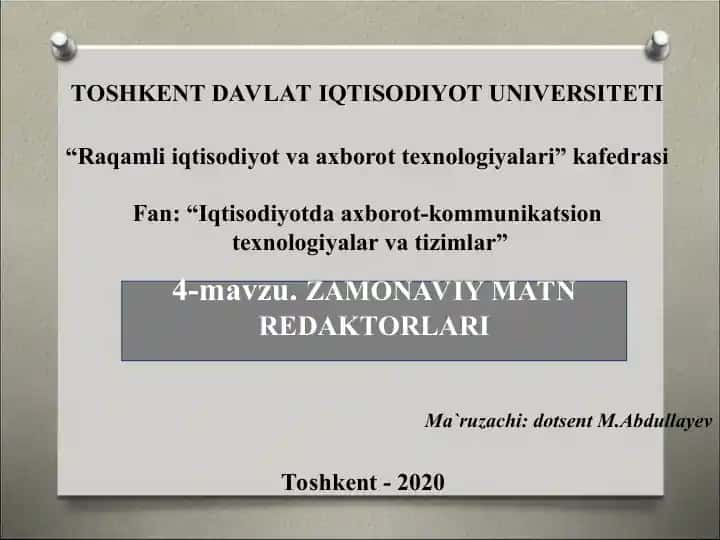Zamonaviy Matn Redaktorlari
