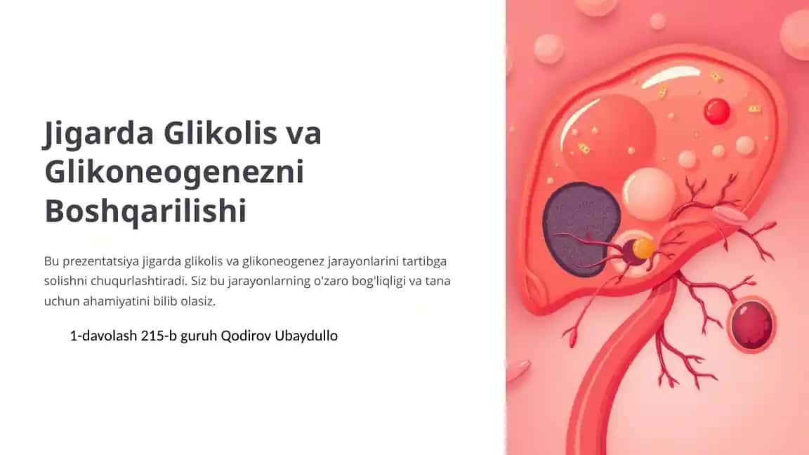 Jigarda Glikolis va Glikoneogenezni Boshqarilishi