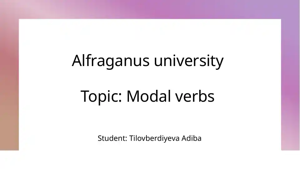 Modal verbs